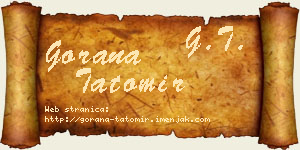 Gorana Tatomir vizit kartica